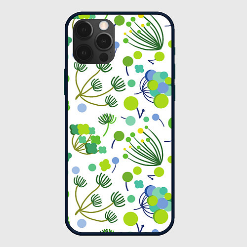 Чехол iPhone 12 Pro Max Green bloom / 3D-Черный – фото 1