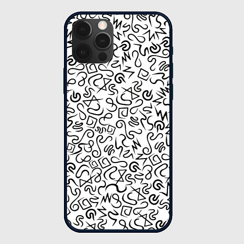 Чехол iPhone 12 Pro Max Текстурка / 3D-Черный – фото 1
