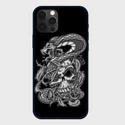 Чехол для iPhone 12 Pro Max Cobra and skull, цвет: 3D-черный