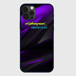 Чехол iPhone 12 Pro Max Cyberpunk 2077 phantom liberty dark logo