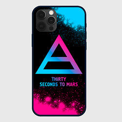 Чехол iPhone 12 Pro Max Thirty Seconds to Mars - neon gradient