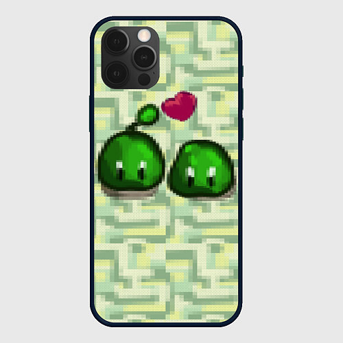 Чехол iPhone 12 Pro Max Зеленые слаймы стардью / 3D-Черный – фото 1