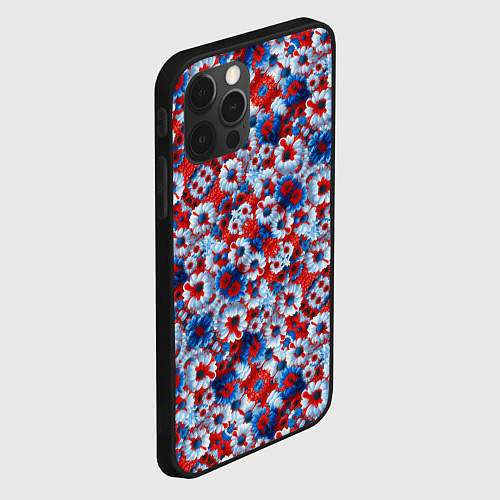 Чехол iPhone 12 Pro Max Цветы России / 3D-Черный – фото 2