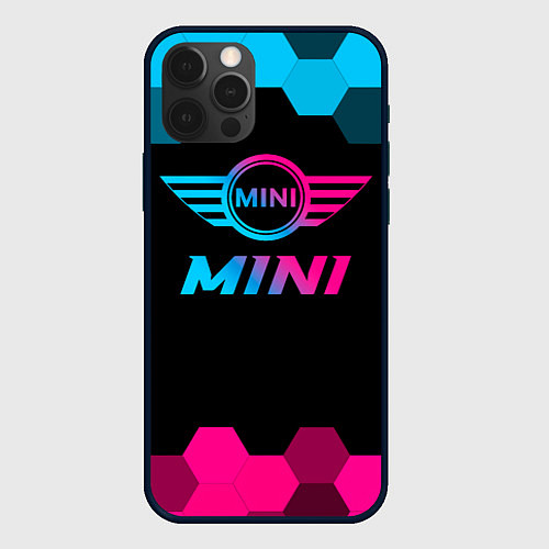 Чехол iPhone 12 Pro Max Mini - neon gradient / 3D-Черный – фото 1