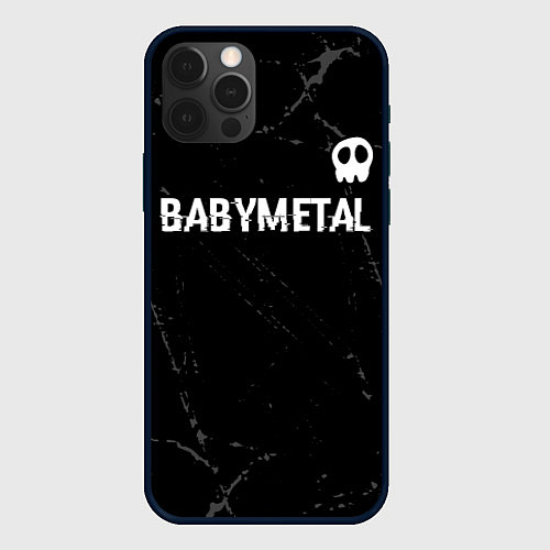 Чехол iPhone 12 Pro Max Babymetal glitch на темном фоне: символ сверху / 3D-Черный – фото 1