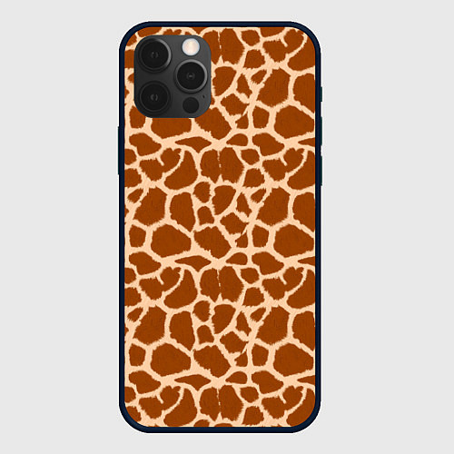 Чехол iPhone 12 Pro Max Шкура Жирафа - Giraffe / 3D-Черный – фото 1