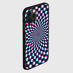 Чехол для iPhone 12 Pro Max Оптическая иллюзия глитч, цвет: 3D-черный — фото 2