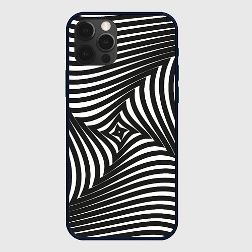 Чехол iPhone 12 Pro Max Оптическая иллюзия водоворот / 3D-Черный – фото 1