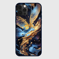 Чехол для iPhone 12 Pro Max Бабочка краски узор, цвет: 3D-черный