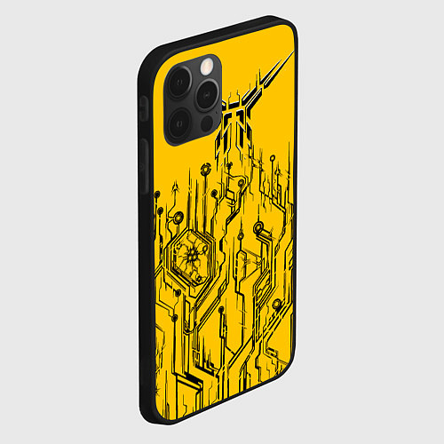 Чехол iPhone 12 Pro Max Киберпанк Yellow-Black / 3D-Черный – фото 2