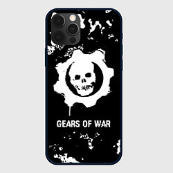 Чехол для iPhone 12 Pro Max Gears of War glitch на темном фоне, цвет: 3D-черный