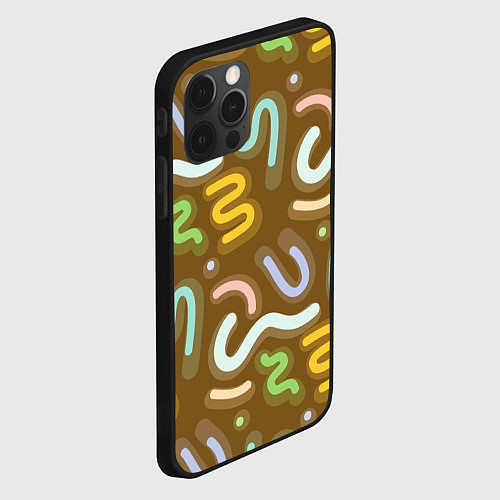 Чехол iPhone 12 Pro Max Brown abstraction / 3D-Черный – фото 2