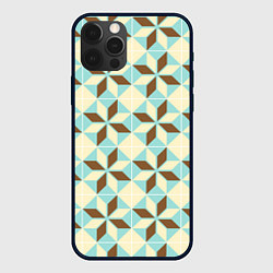 Чехол для iPhone 12 Pro Max Brown blue pattern, цвет: 3D-черный