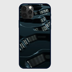 Чехол для iPhone 12 Pro Max Жидкий металл, цвет: 3D-черный