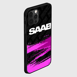 Чехол для iPhone 12 Pro Max Saab pro racing: символ сверху, цвет: 3D-черный — фото 2