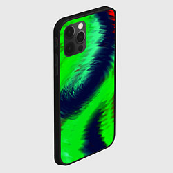 Чехол для iPhone 12 Pro Max Красно-зеленый абстрактный узор, цвет: 3D-черный — фото 2