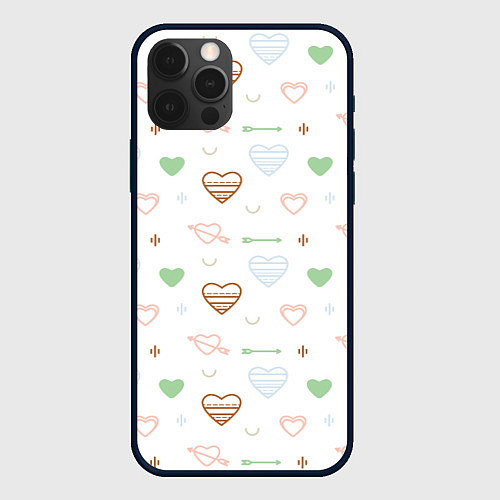 Чехол iPhone 12 Pro Max Cute hearts / 3D-Черный – фото 1