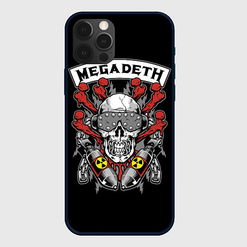 Чехол iPhone 12 Pro Max Megadeth - ядерный череп / 3D-Черный – фото 1