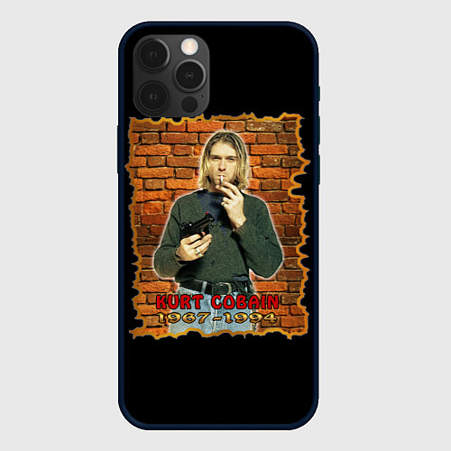 Чехол iPhone 12 Pro Max Kurt Cobain 1967 - 1994 / 3D-Черный – фото 1