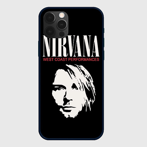 Чехол iPhone 12 Pro Max Nirvana - Kurt Cobain / 3D-Черный – фото 1