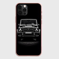 Чехол для iPhone 12 Pro Max Чёрный Гелендваген, цвет: 3D-светло-розовый