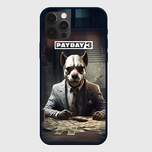 Чехол iPhone 12 Pro Max Bulldog payday 3 / 3D-Черный – фото 1