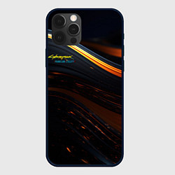 Чехол iPhone 12 Pro Max Cyberpunk 2077 phantom liberty black gold logo