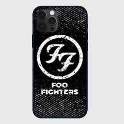 Чехол iPhone 12 Pro Max Foo Fighters с потертостями на темном фоне