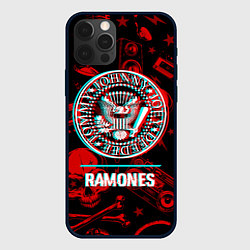 Чехол iPhone 12 Pro Max Ramones rock glitch