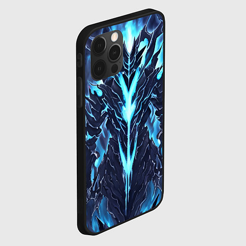 Чехол iPhone 12 Pro Max Голубой разлом / 3D-Черный – фото 2