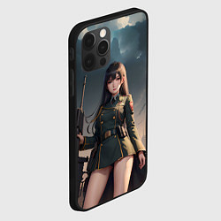 Чехол для iPhone 12 Pro Max Девушка офицер с винтовкой, цвет: 3D-черный — фото 2