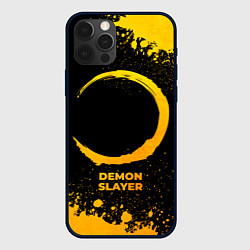 Чехол для iPhone 12 Pro Max Demon Slayer - gold gradient, цвет: 3D-черный