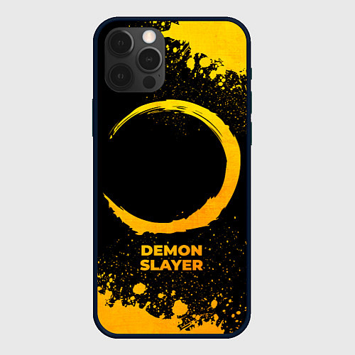 Чехол iPhone 12 Pro Max Demon Slayer - gold gradient / 3D-Черный – фото 1