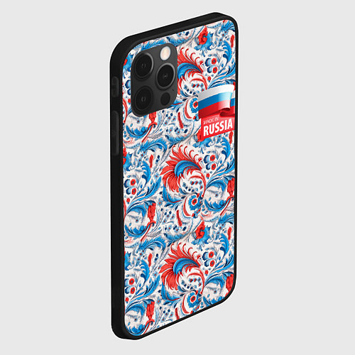 Чехол iPhone 12 Pro Max Russia pattern / 3D-Черный – фото 2