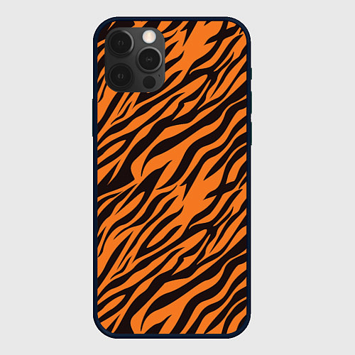 Чехол iPhone 12 Pro Max Полоски тигра - tiger / 3D-Черный – фото 1