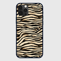Чехол для iPhone 12 Pro Max Шкура зебры и белого тигра, цвет: 3D-черный
