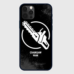 Чехол iPhone 12 Pro Max Chainsaw Man glitch на темном фоне