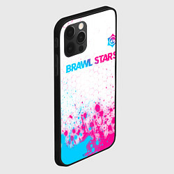 Чехол для iPhone 12 Pro Max Brawl Stars neon gradient style: символ сверху, цвет: 3D-черный — фото 2