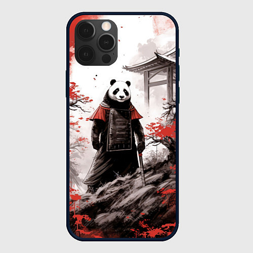 Чехол iPhone 12 Pro Max Panda samurai / 3D-Черный – фото 1