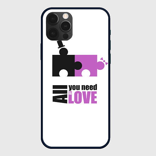 Чехол iPhone 12 Pro Max Пазлы любви / 3D-Черный – фото 1