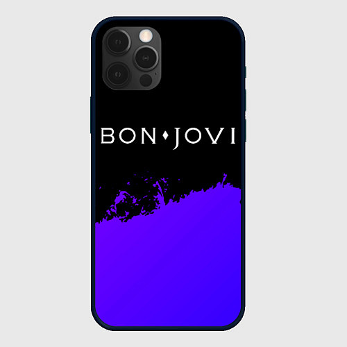 Чехол iPhone 12 Pro Max Bon Jovi purple grunge / 3D-Черный – фото 1