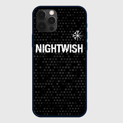 Чехол iPhone 12 Pro Max Nightwish glitch на темном фоне: символ сверху / 3D-Черный – фото 1