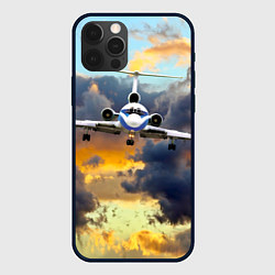 Чехол iPhone 12 Pro Max Ту-154 Суровый закат