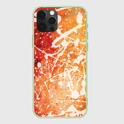 Чехол для iPhone 12 Pro Max Текстура - White on orange, цвет: 3D-салатовый