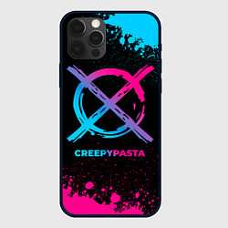 Чехол для iPhone 12 Pro Max CreepyPasta - neon gradient, цвет: 3D-черный