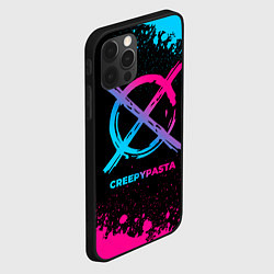 Чехол для iPhone 12 Pro Max CreepyPasta - neon gradient, цвет: 3D-черный — фото 2