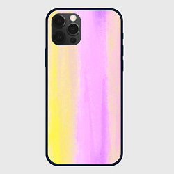 Чехол для iPhone 12 Pro Max Акварельный градиент желто- розовый, цвет: 3D-черный