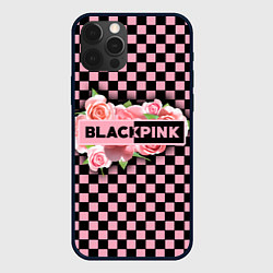 Чехол iPhone 12 Pro Max Blackpink logo roses