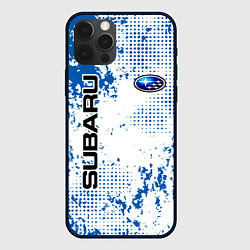 Чехол iPhone 12 Pro Max Subaru blue logo