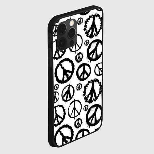 Чехол iPhone 12 Pro Max Many peace logo / 3D-Черный – фото 2
